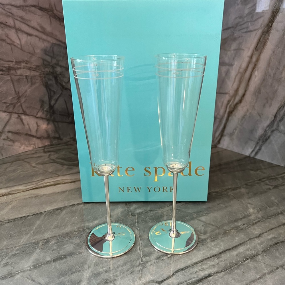 Kate Spade Mr. & Mrs. Champagne Flutes
